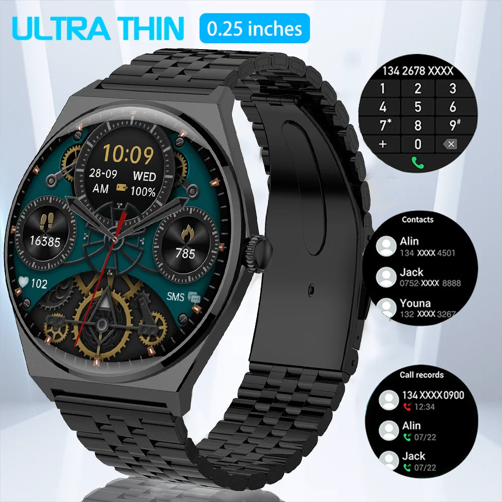 DAORKOW New Ultra thin Wireless Call SmartWatch Women Watches Men Sports Fitness Tracker Heart Rate Smartwatches For Android IOS