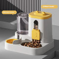 1EE 1Automatic Cat Feeder & Water Fountain Set - Food Grade Plastic - for Cats & Dogs - Gravity Feed Design