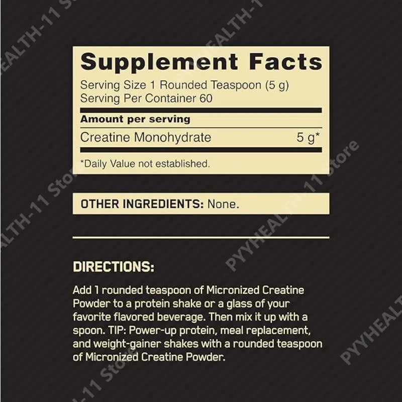 Micronized Creatine Monohydrate Powder Support Strength and Muscle Performance Unflavored 60 Servings 300 Grams