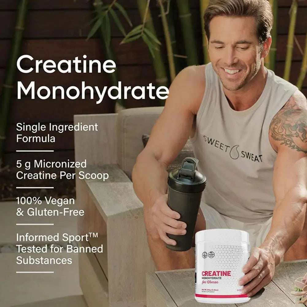 Creatine Monohydrate Powder Effectively Supports Muscle Strength and Recovery Improving Athletic Performance and Endurance 240g