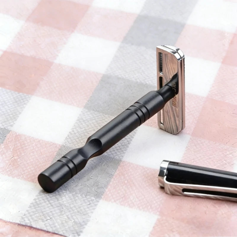 2026 YAQI Chrome And Black Color Aluminum Handle Light Weight AC Blade Excalibur Single-edged Mens Shaving Safety Razor