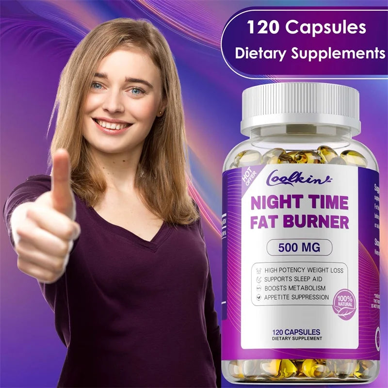 Best Nighttime Fat Burner - Thermogenic Fat Burner, Natural Appetite Suppressant and Metabolism Booster, Immune Health
