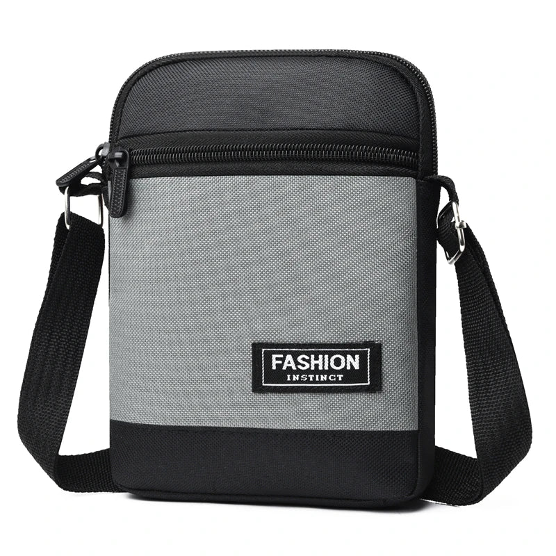 Casual Unisex Crossbody Bag Large Capacity Multi-layer Business Handling Bag Soft Nylon Material Zipper Closure Leisure Trave...