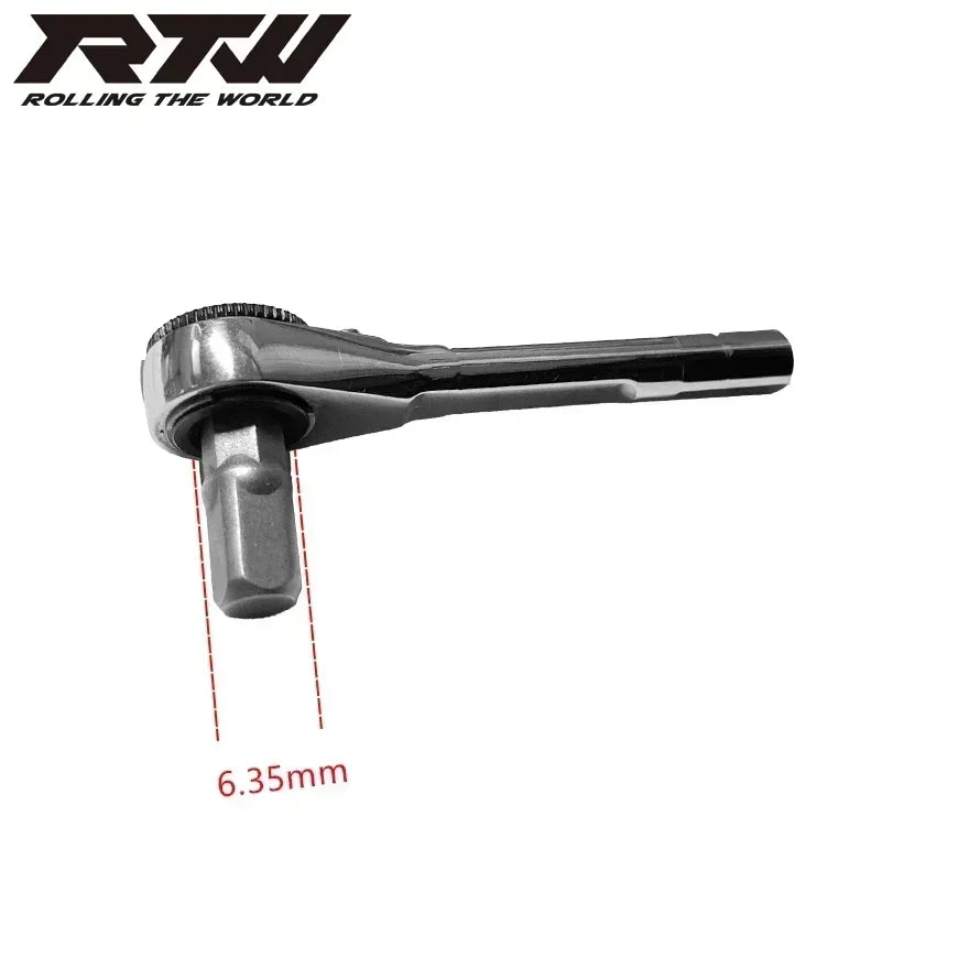 1/4 Inch 6.35mm Ratchet Wrench Quick Release Hex Socket Torque Screwdriver EDC Compact Hand Tool Kit for Car Repair