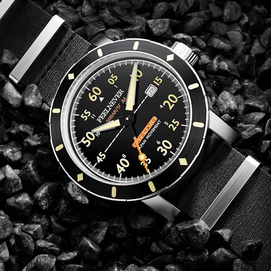 2024 New Men Watch Automatic Mechanical Wristwatch Sapphire Diver Watch 500M Waterproof Diving Sports Watches Men Reloj Hombre