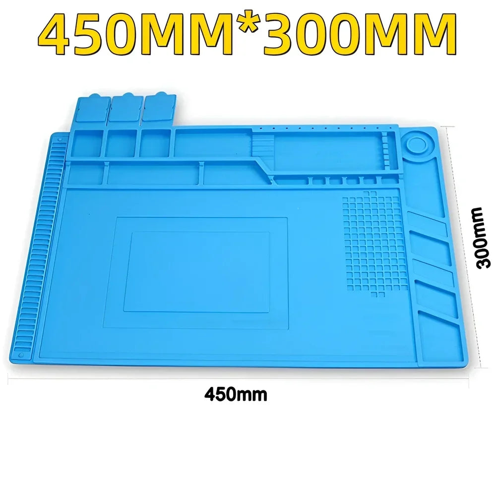 Durable ESD Silicon Soldering Mat Heat-Resistant Work Pad for Hot Air Gun Soldering Iron Station Repair Thermal Insulation Pad