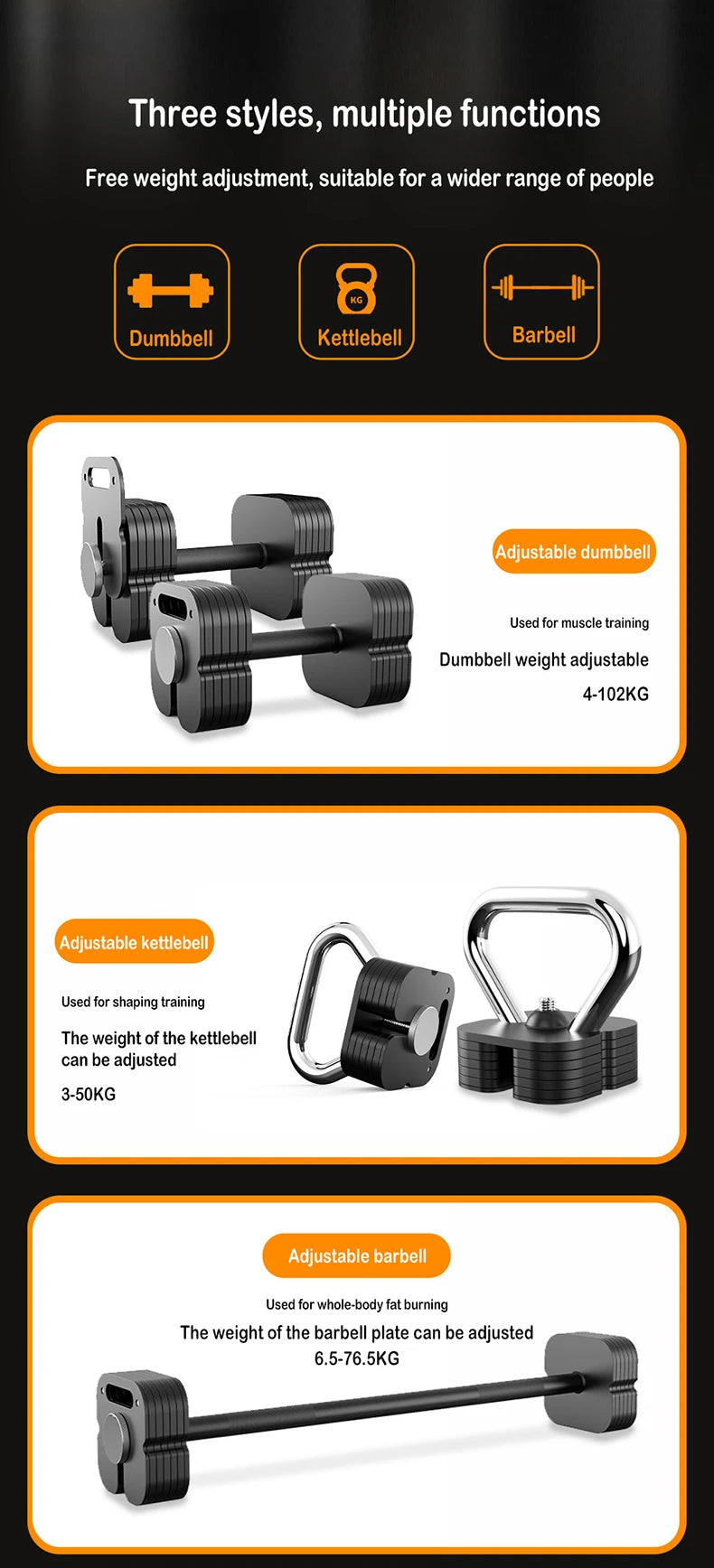 2025 Professional pure steel adjustable dumbbell 4kg-102kg fast adjustable dumbbell 2kg incremental square plug-in dumbbell