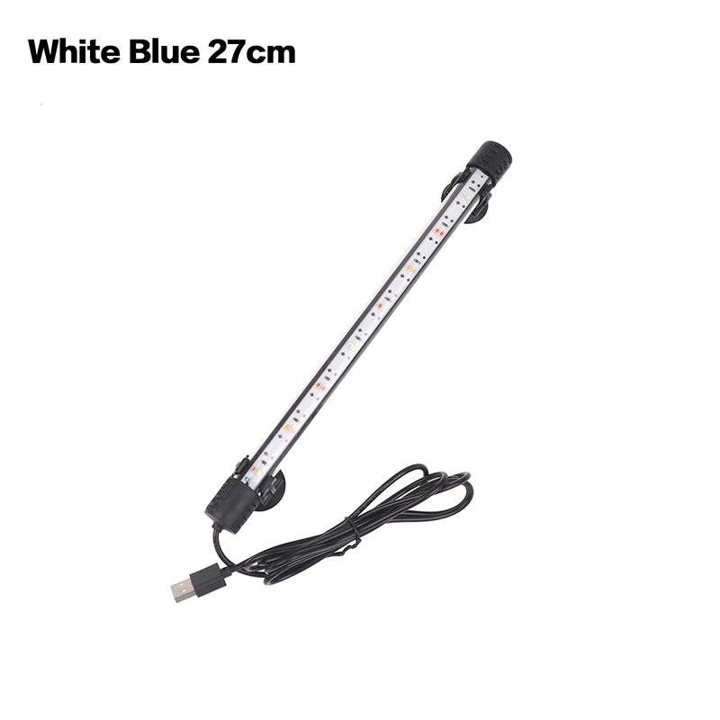 Fish Tank Light Underwater Lighting Submersible Lamp Plant Grow Lamp 110V 17-47CM USB Plug Aquarium Light LED Waterproof