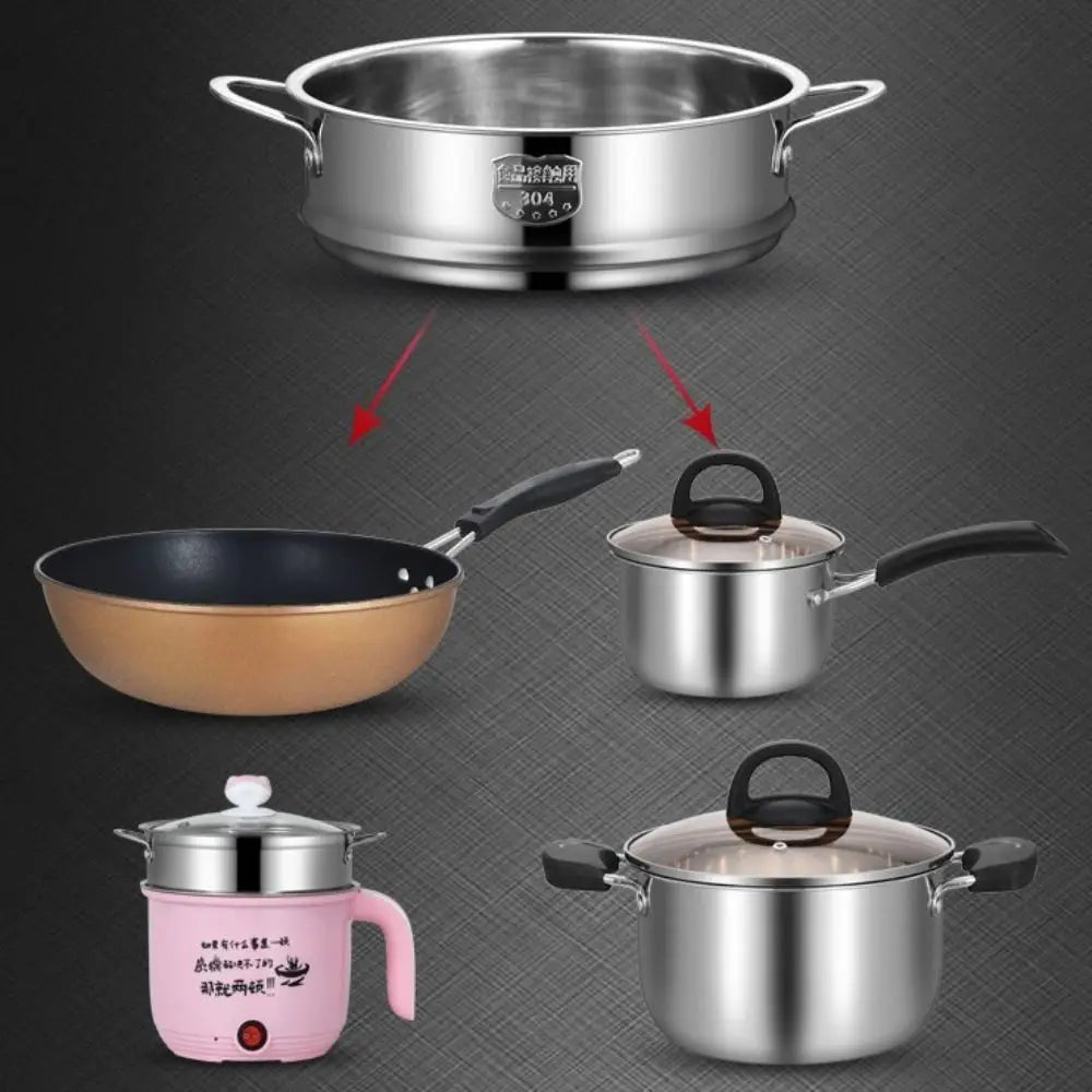 New 304 Stainless Steel Steamer Basket Thickened 16-32cm Food Steam Rack Generic Safe Material Drain Basket Home Cooking