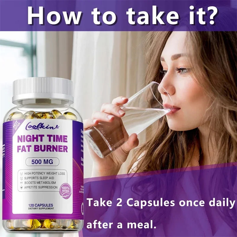 Best Nighttime Fat Burner - Thermogenic Fat Burner, Natural Appetite Suppressant and Metabolism Booster, Immune Health