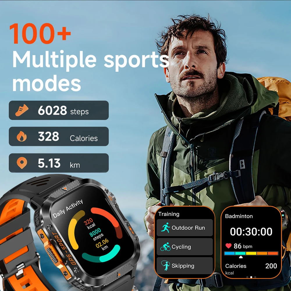 2025 New Dual-Frequency Satellite GPS Sports Smart Watch Compass Barometer Bluetooth Call 10ATM Waterproof Swim Smart Bracelet