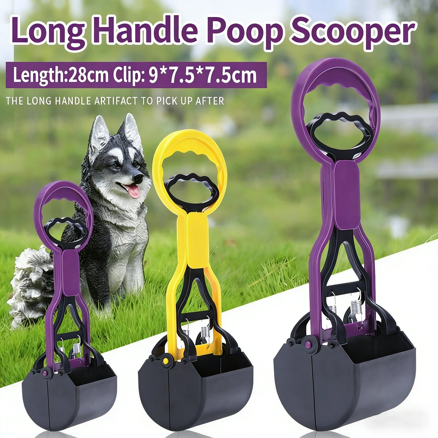 Durable Plastic Portable Pet Pooper Scooper with Sawtooth Edge Dog Poop Picker for Indoor Outdoor Cleaning Tool