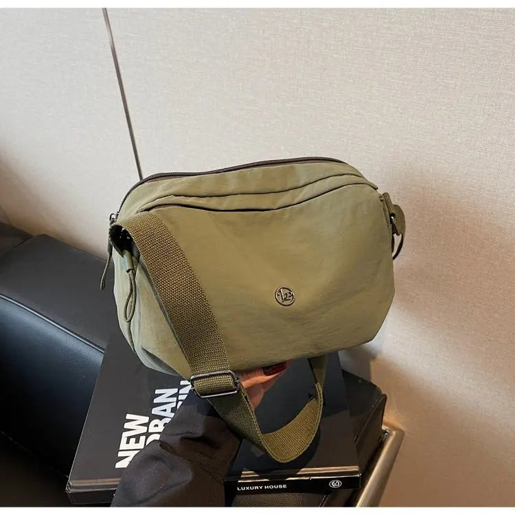New 2025 Multi-Layer Casual Women's Crossbody Bag Portable Multi-Pocket Lightweight Waterproof Nylon Bag Soft Square Bag