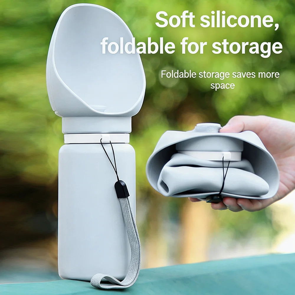 550ml Portable Silicone Pet Water Bottle Outdoor Travel Foldable Leak Proof Dog Water Bottle Cat Water Bottle