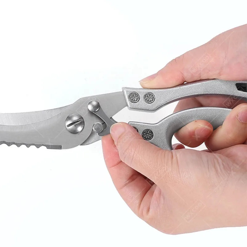 WXCOO Chicken Bone Scissors Stainless Steel Cutting Knife Kitchen Scissors Multifunctional Food Scissors Slicing Fish Meat Knife