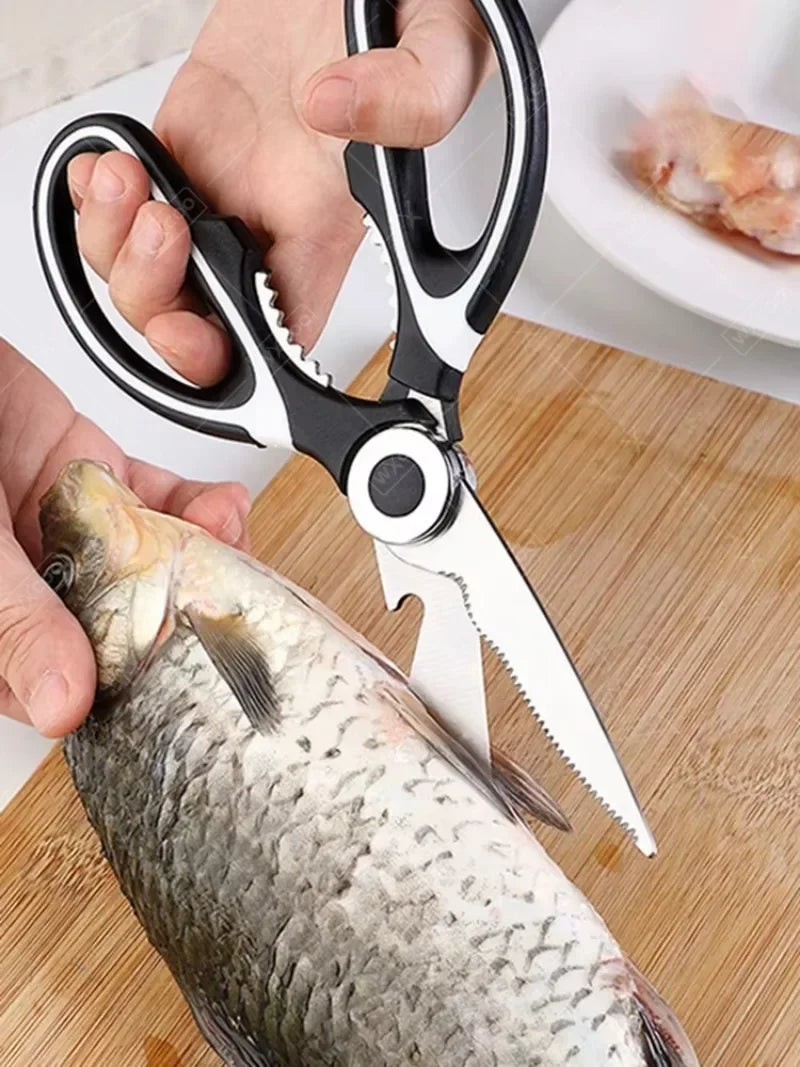 WXCOO Chicken Bone Scissors Stainless Steel Cutting Knife Kitchen Scissors Multifunctional Food Scissors Slicing Fish Meat Knife