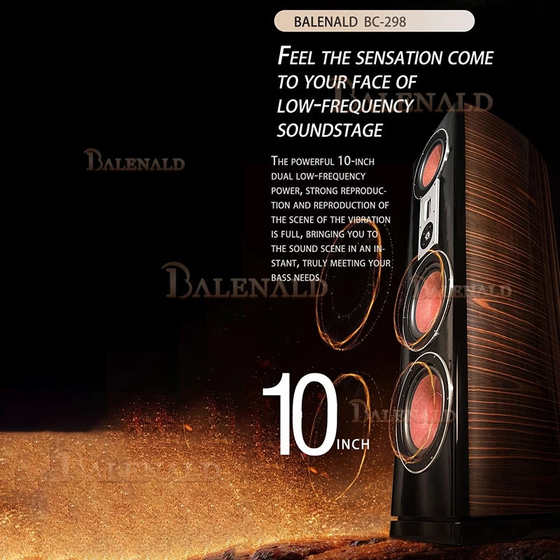 Balenald home theater system 298 floor-standing speaker hifi fever audio three-way dual 10-inch bass home speaker