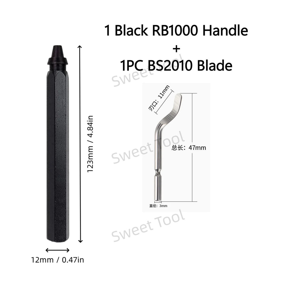 Deburring Tool Set RB1000 Black Metal Handle with 1/10/11 Swivel Blades for Metal PVC Plumbing 3D Printing Plastic Copper Resin