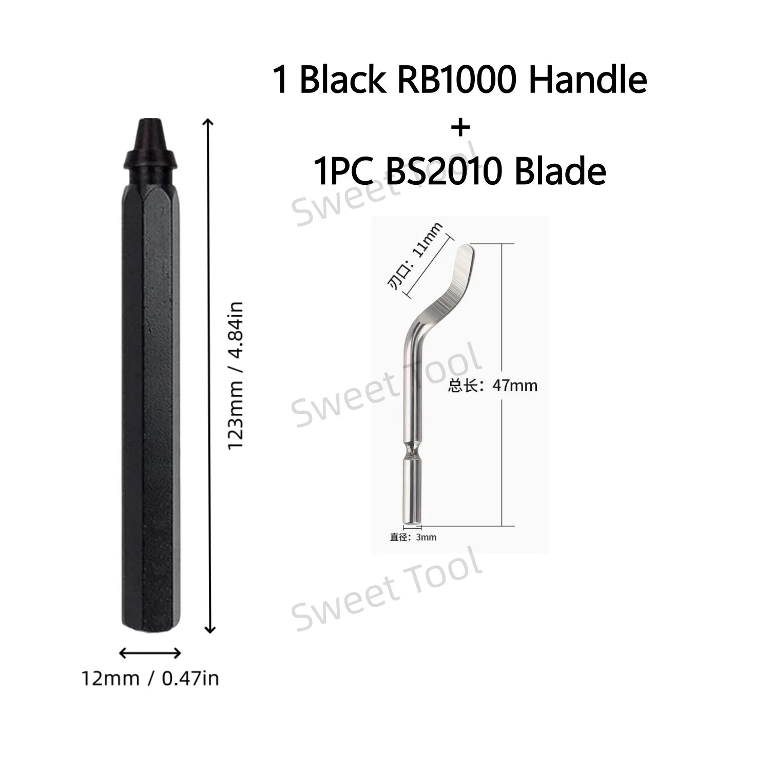 Deburring Tool Set RB1000 Black Metal Handle with 1/10/11 Swivel Blades for Metal PVC Plumbing 3D Printing Plastic Copper Resin