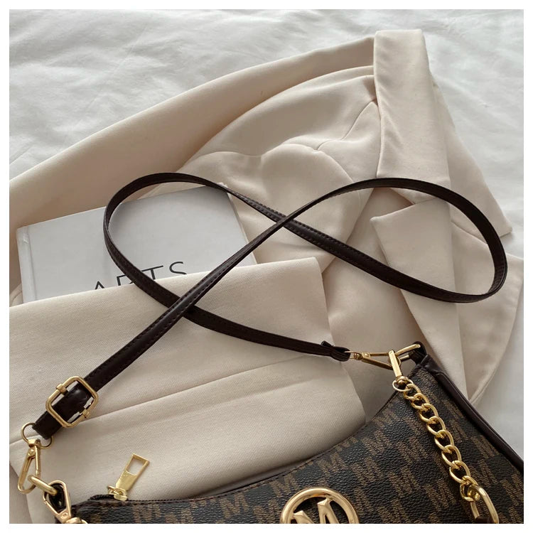 Vintage Floral Print Underarm Bag Women's Crossbody Shoulder Bag Casual Versatile Small Bag Popular Female Fashion Design
