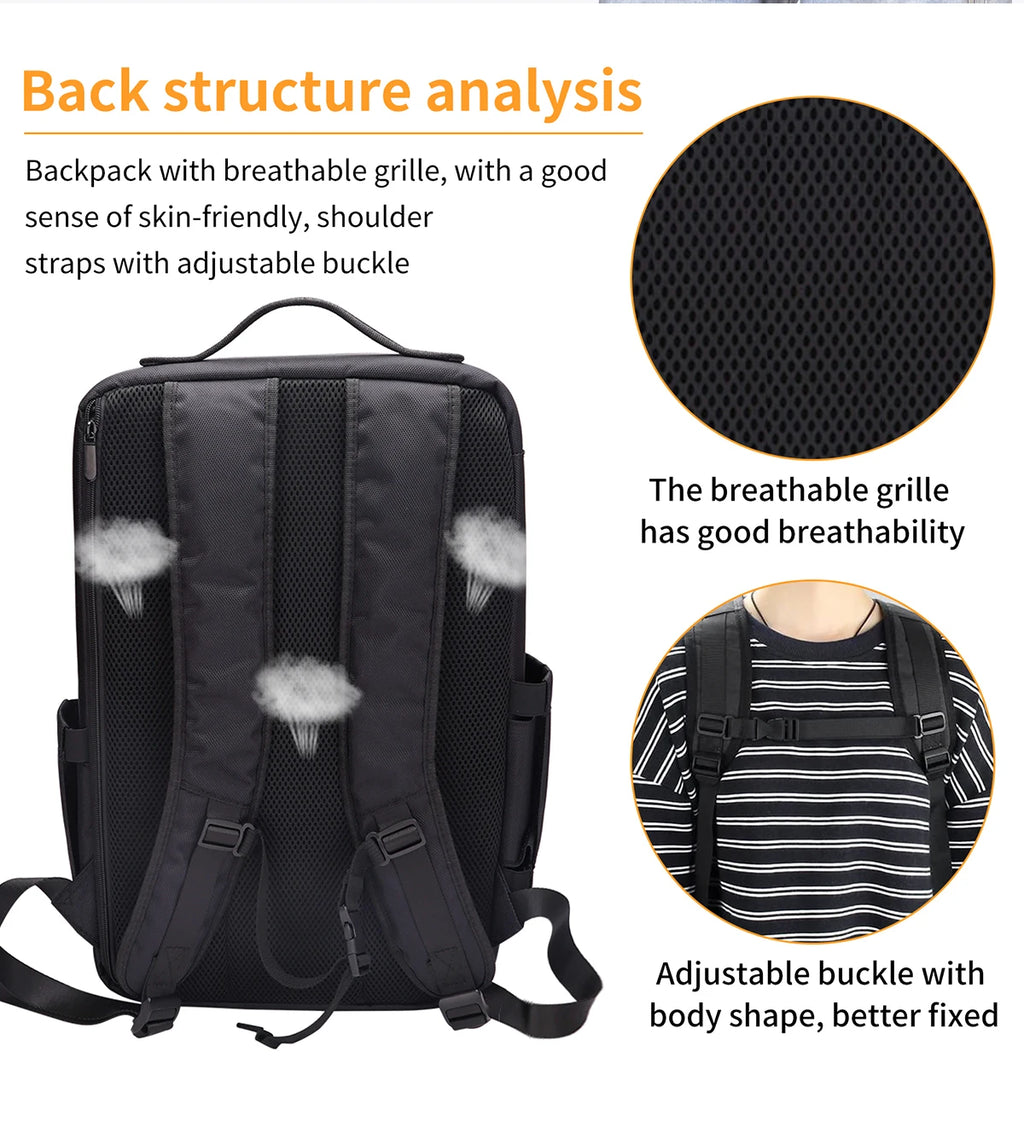 Adjustable Compartments Barber Backpack with USB Charging Port Travel Case for Hairstylist Tools Cosmetology Storage Bag