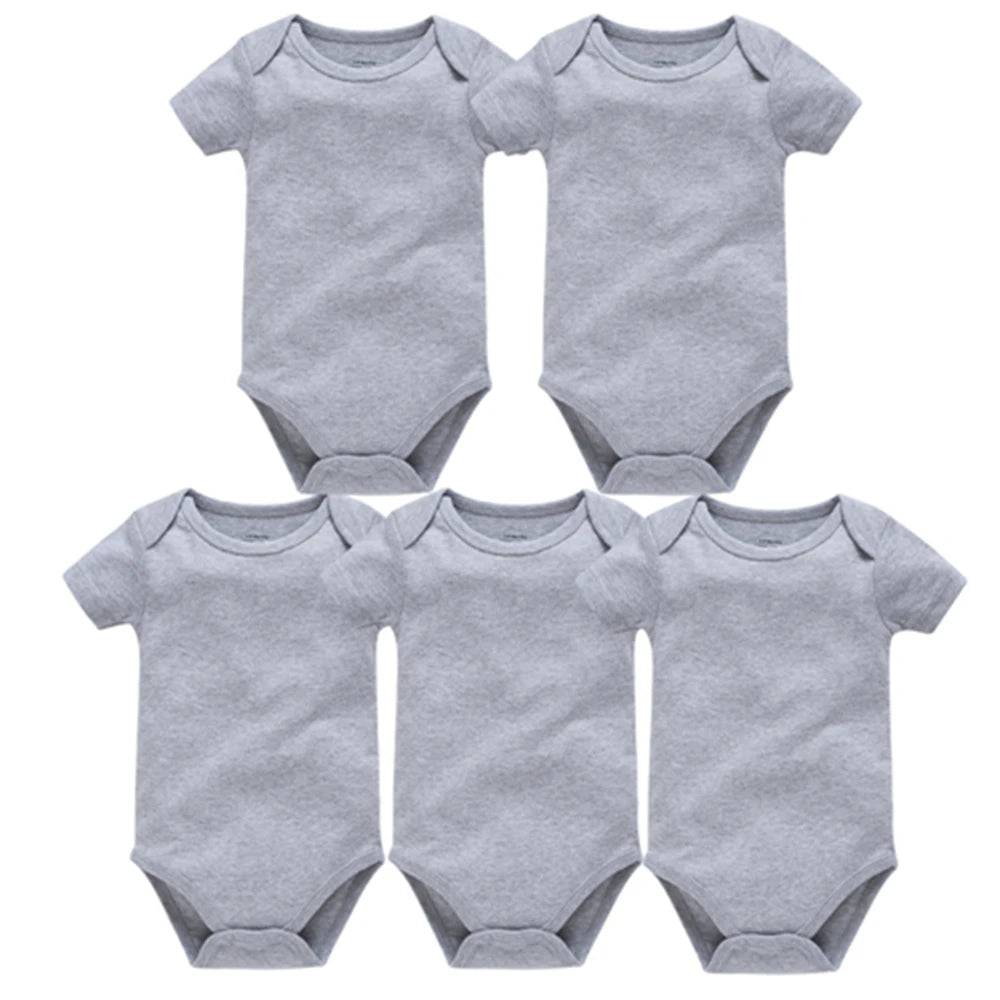 2025 Solid White Baby Clothes Short Sleeve Cotton Baby Girls Boys Bodysuit Newborn body bebe 0-24 months Infant Jumpsuit