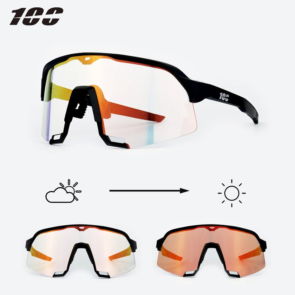100 Photochromic Riding Cycling Sunglasses Mtb Cycling Glasses Goggles Bicycle Mountain Bike Men Women Sport Protection Glasses