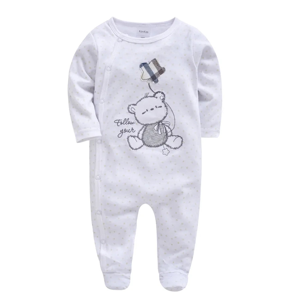 2025 3 pcs/lot Baby Boy Girls Rompers 100% Cotton Long Sleeve Overalls 0-12 Months Cool Print  Newborn Jumpsuit