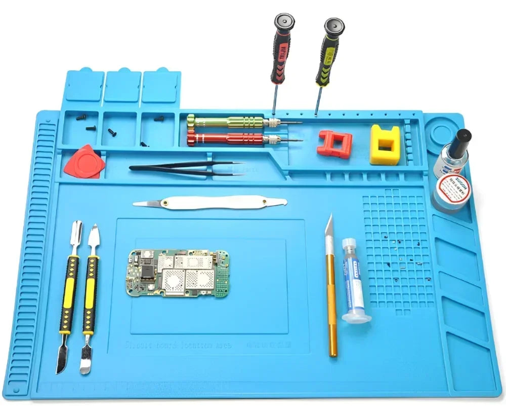 Durable ESD Silicon Soldering Mat Heat-Resistant Work Pad for Hot Air Gun Soldering Iron Station Repair Thermal Insulation Pad