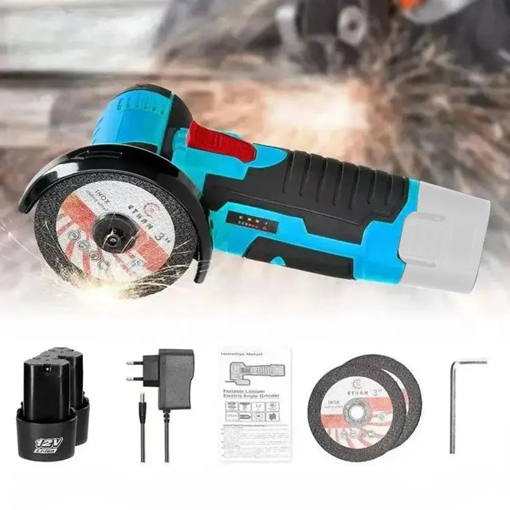 HILDA 12v Mini Angle Grinder Rechargeable Grinding Tool Polishing Grinding Machine For Cutting Diamond Cordless Power Tools