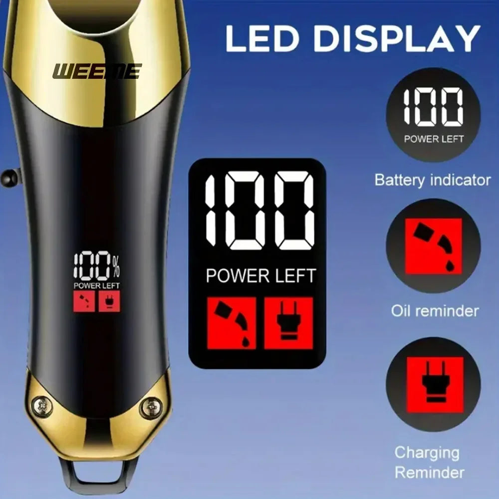 Tondeuse à Cheveux Rechargeable pour Hommes — Kit Professionnel Barbe & Cheveux, Charge USB Rapide