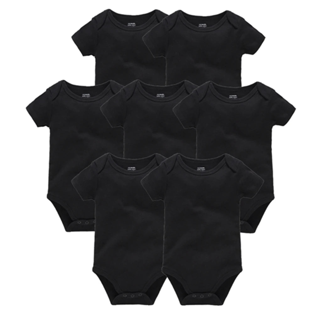2025 Solid White Baby Clothes Short Sleeve Cotton Baby Girls Boys Bodysuit Newborn body bebe 0-24 months Infant Jumpsuit
