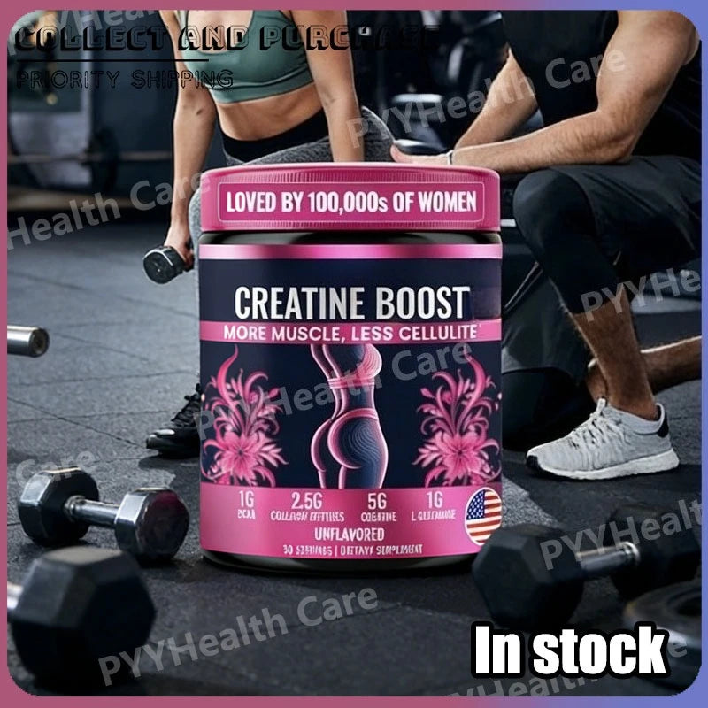 Creatine for Women Booty Builder Supplement with Collagen & BCAA Supports Muscle Development Post-Workout Recovery Elasticity