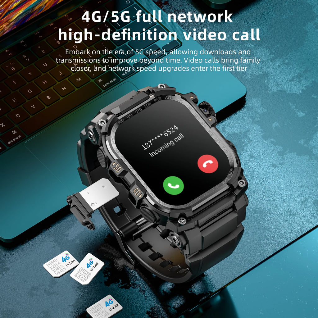 APPLLP 7 MAX 5G LTE Smartwatch 2.06inch Amoled Larger Screen Android 10.0 Smart Watch With 8MP Rotary Camera Sim Card Slot WIFI
