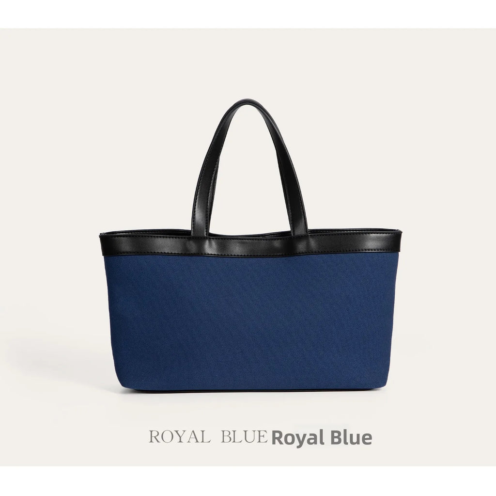 PEPPIHOME Women's Canvas Tote Bag Commuter Handbag Single Shoulder Bag Korean Style Summer New Arrival Soft PU Leather