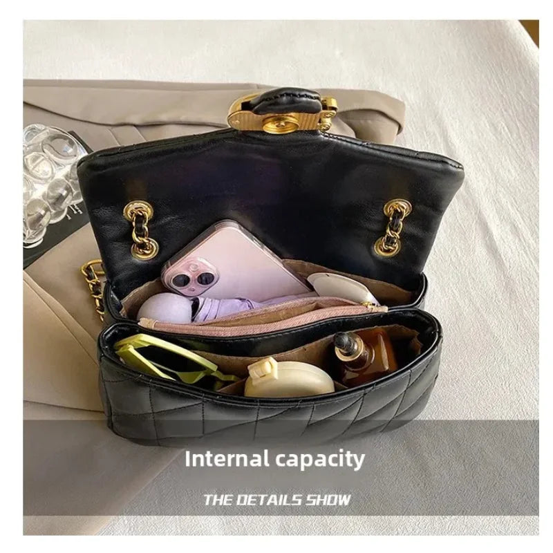 Advanced Chain Diamond Grid Bag, High-quality Women's Small Bag, Small Fragrant Style Crossbody Bag, New Bag, Shoulder Bag