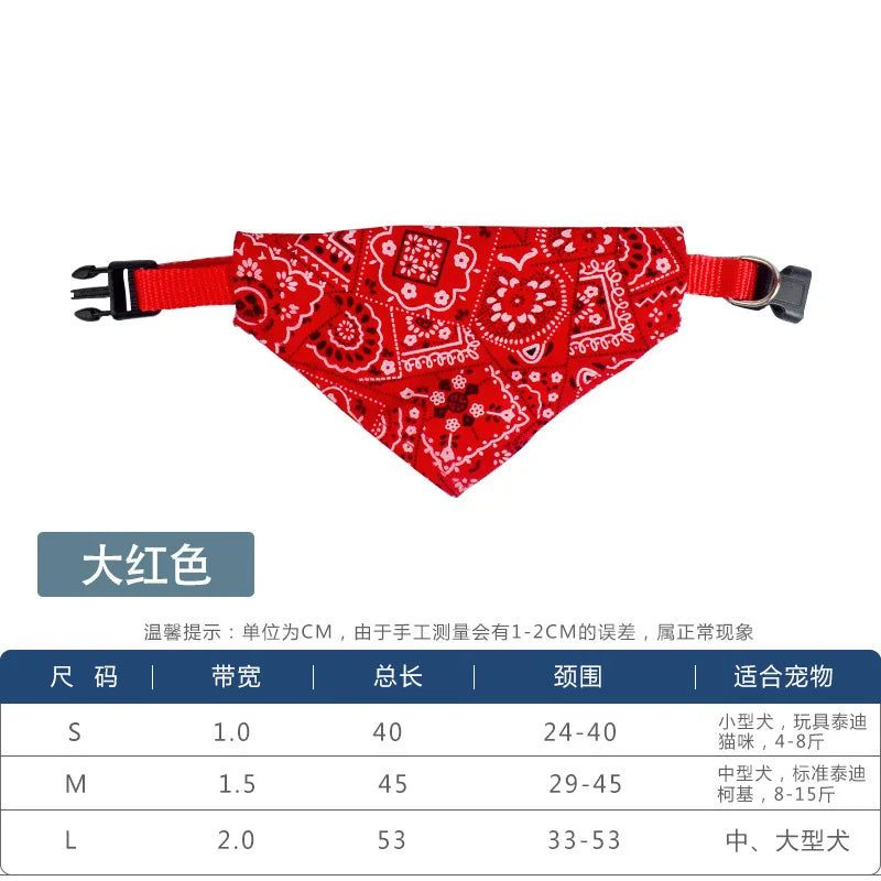 Adjustable Pet Bandana – Washable Triangular Scarf Bib for Dogs & Cats, Neck Decor, for Teddy/Bichon/Shiba/Corgi/Golden/Labrador