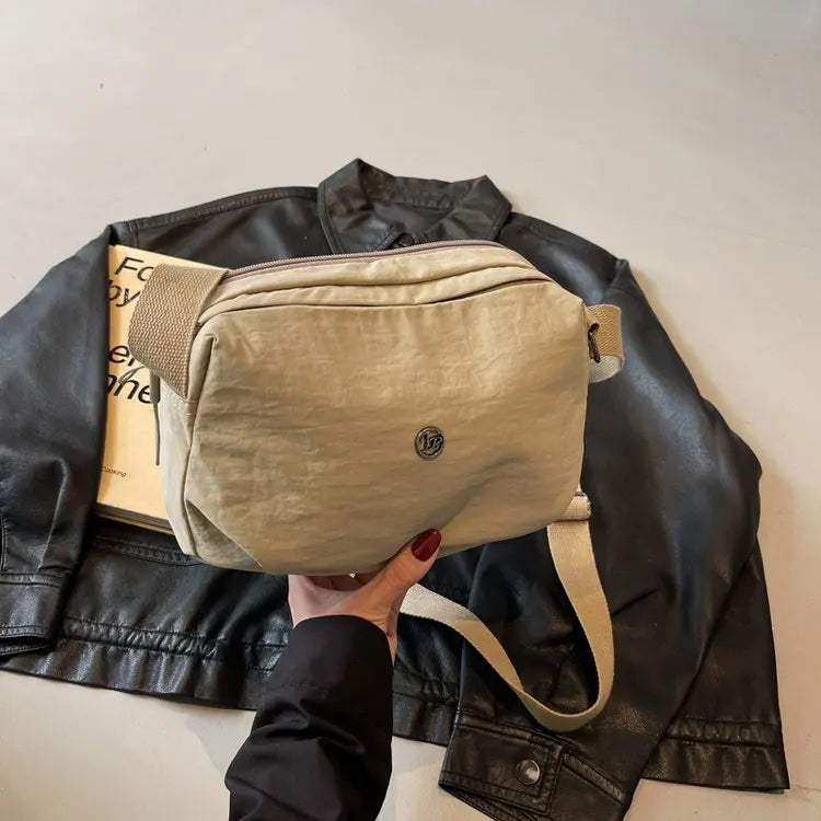New 2025 Multi-Layer Casual Women's Crossbody Bag Portable Multi-Pocket Lightweight Waterproof Nylon Bag Soft Square Bag