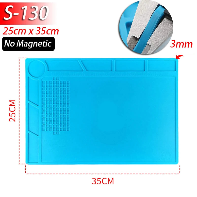 1pcs Soldering Station Mat Silicone Work Mat Heat Resistant Anti-Static Magnetic Mat for Electronic Phone Laptop Watch Repair