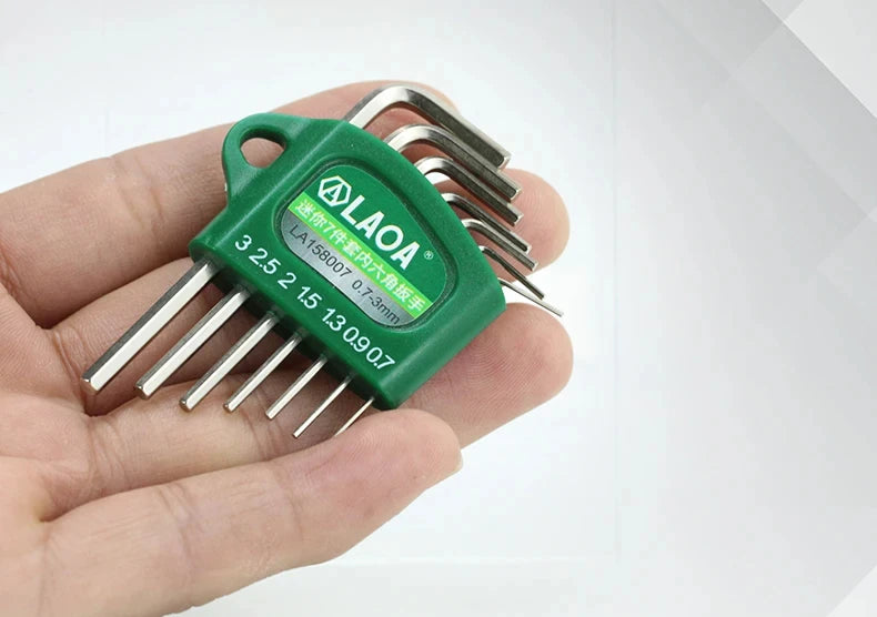 LAOA Mini 7-piece allen wrench hexagonal hexagonal screwdriver set 0.7/0.9/1.3/1.5/2/2.5/ 3mm wrench Allen key
