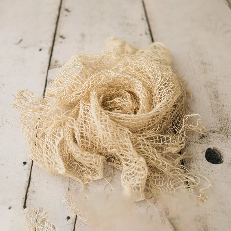 Newborn Photography Props Handmade Twine Net Folding Linen Blanket Mat Background Photo Decoration Studio Shooting Accessories