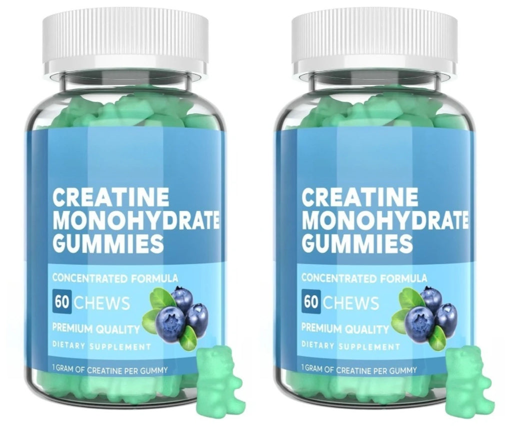 Creatine Monohydrate Gummie Blueberry Flavor 60pcs with 1000mg Creatine & Sodium Support Recovery After Exercise Muscle Strength