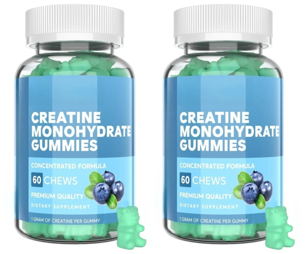 Creatine Monohydrate Gummie Blueberry Flavor 60pcs with 1000mg Creatine & Sodium Support Recovery After Exercise Muscle Strength