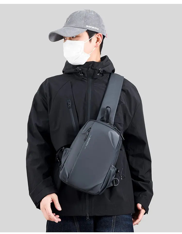 Large Capacity Fashion Waterproof Men's Crossbody Bag Travel Casual Ladies Single Shoulder Slant Bag Korean Style Chest Bag