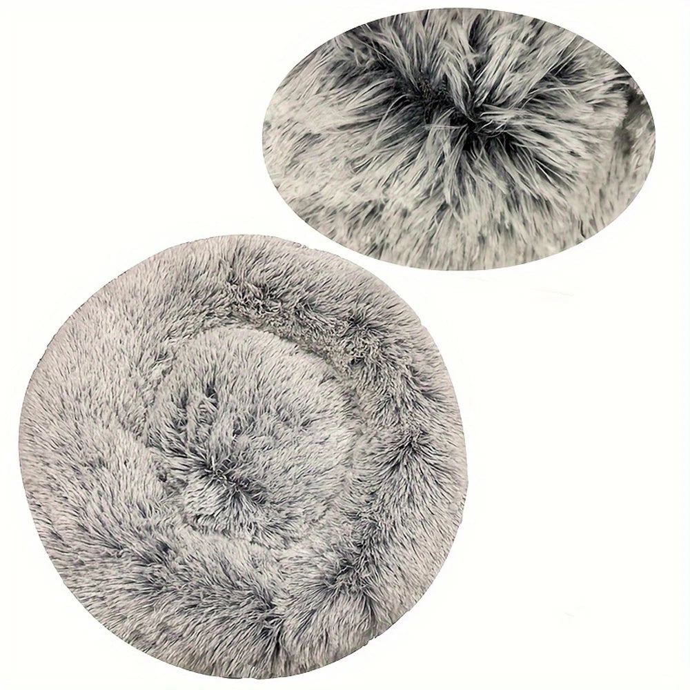 40-90cm Soft Large Cat Bed Round Warm Winter Plush Medium Dog Sofa Bed Full Filling Small Dog House Soft Cat Kennel Accessories