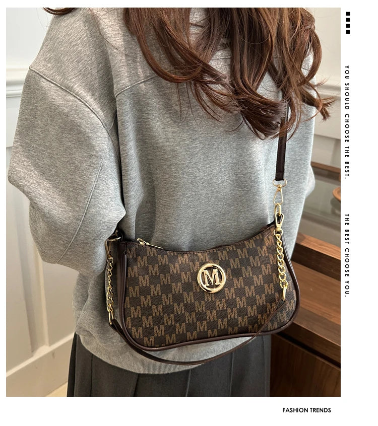 Vintage Floral Print Underarm Bag Women's Crossbody Shoulder Bag Casual Versatile Small Bag Popular Female Fashion Design