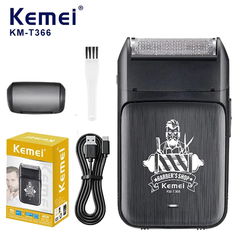 kemei KM-T366 Shaver Professional Razor Electric Shaving Machine Portable Beard Trimmer Rechargeable Razor Mini Shaver for Men