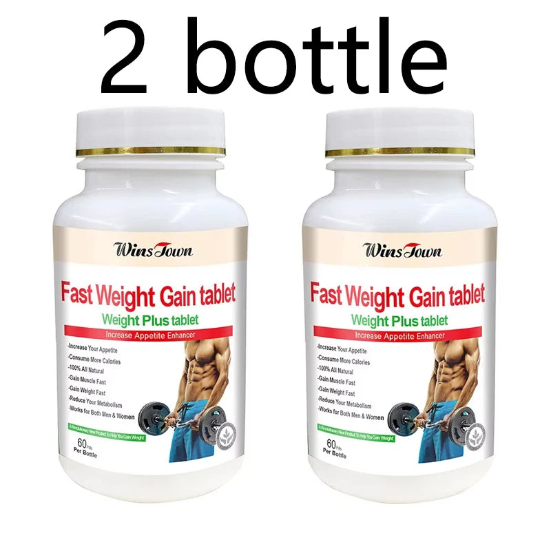 2 Bottle Fast Weight Gain Tablet For Men Boost Max Muscle Building Mass Gainer Body Weight Quick Growth Weight Gain Capsules