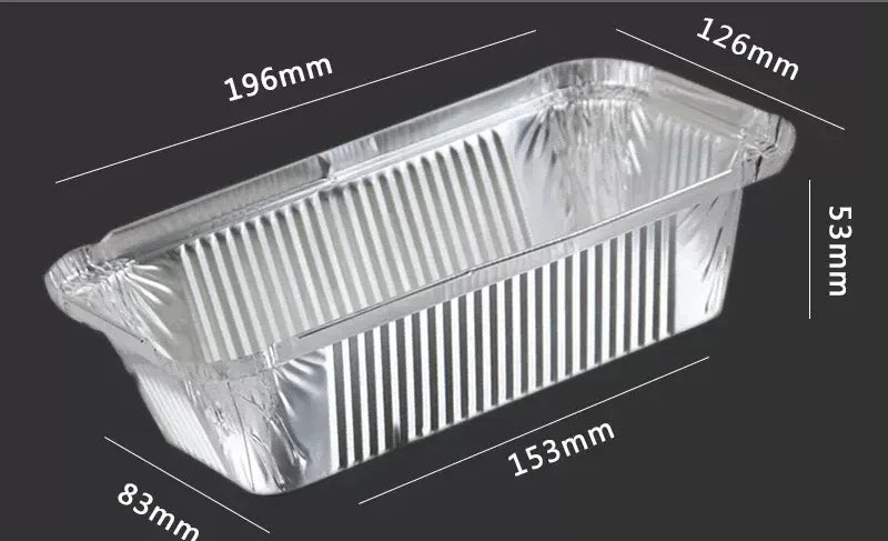 100 Pieces of Barbecue Tin Foil Special Packaging Box Aluminum Foil Lunch Box Home Takeaway Air Fryer Disposable Tin Foil Bowl