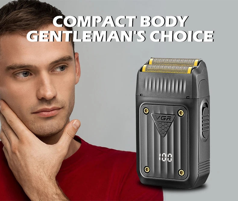 VGR V-363 Convenient Shaver Mini Body Men's Shaver Home Reciprocating Blade Shaver LED Digital High Endurance Whitening Device